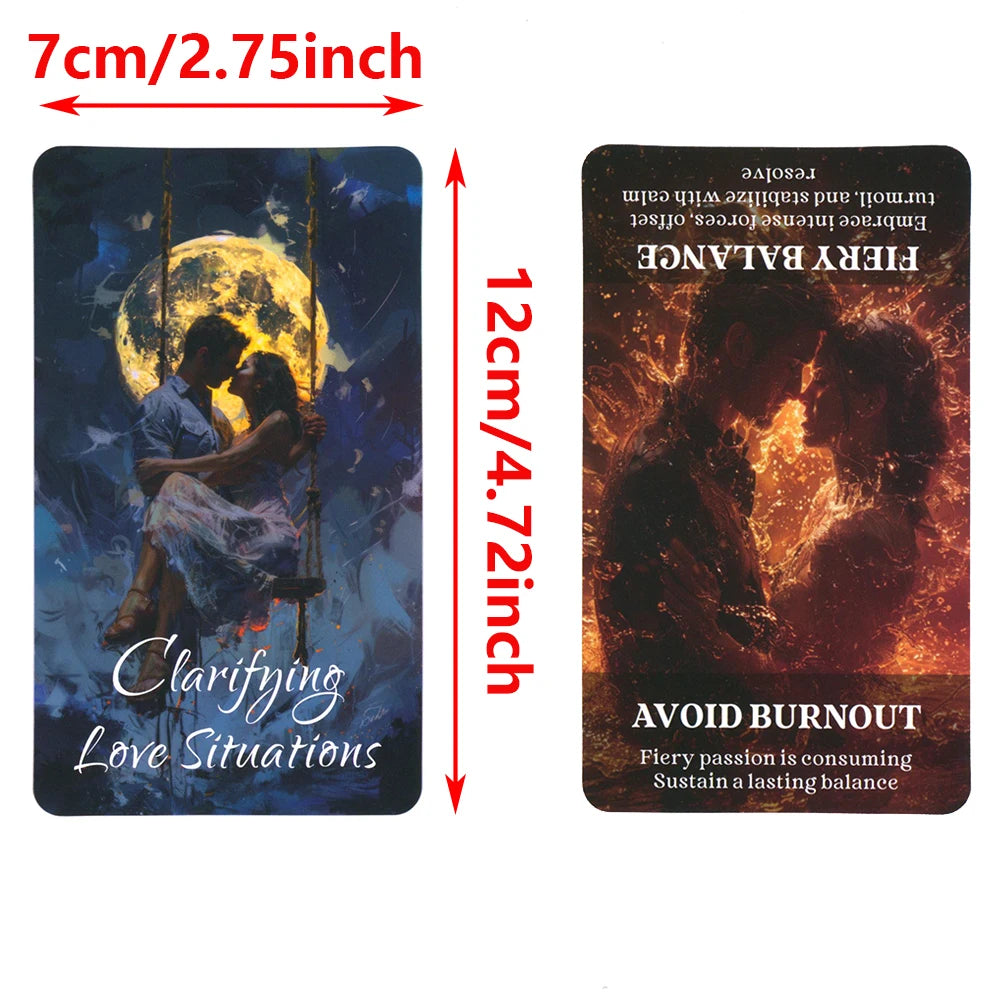 Cartes Oracle pour clarifier les situations amoureuses 12x7cm Jeu de tarot de 56 cartes Jouets de divination dans une boîte Papier 400 g/m² Affirmation