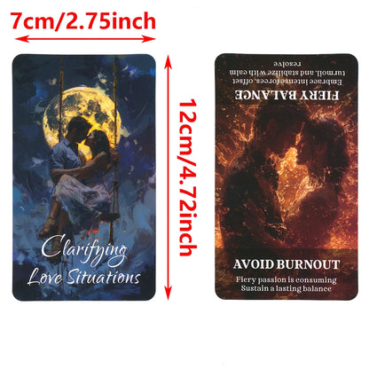 Cartes Oracle pour clarifier les situations amoureuses 12x7cm Jeu de tarot de 56 cartes Jouets de divination dans une boîte Papier 400 g/m² Affirmation