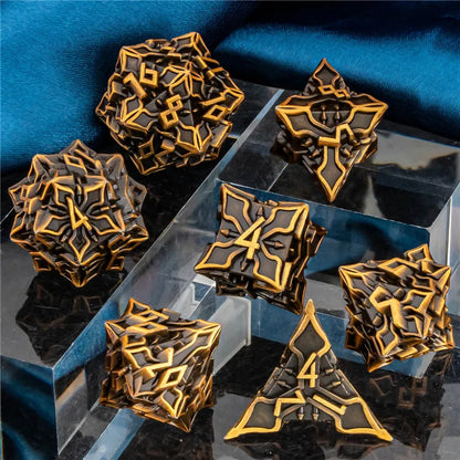 OUKELANWO DND Metal Dice Set D&amp;D, dés de jeu de rôle polyédriques Dungeon et Dragon, dés de jeu RPG D et D D20 D12 D10 D8 D6 D4