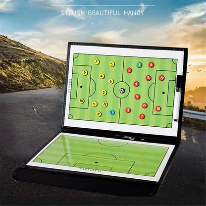 Football Volleyball Basketball Tactical Board Sandbox Folding Leather Basketball Coaching Disc Magnetic Tactical Board with Pen