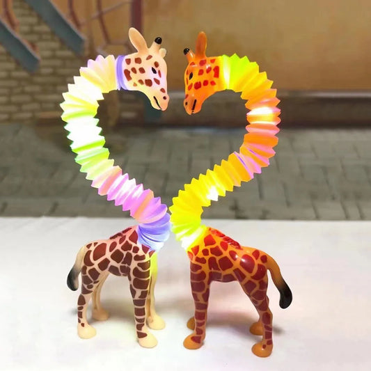 Creative Kids Adult Pop Giraffe Tube Sensory Toys Plastic Stress Relieve Toy Gifts Kid Child Anti Stress Bellows Squeeze Toys