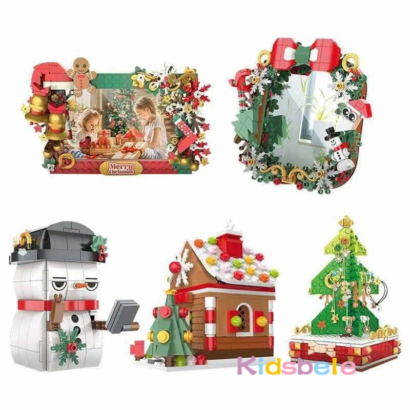 Christmas Photo Frame for Christmas Advent Calendar Modular Building Blocks Christmas Calendar Party Accessories Toy Clamp Block