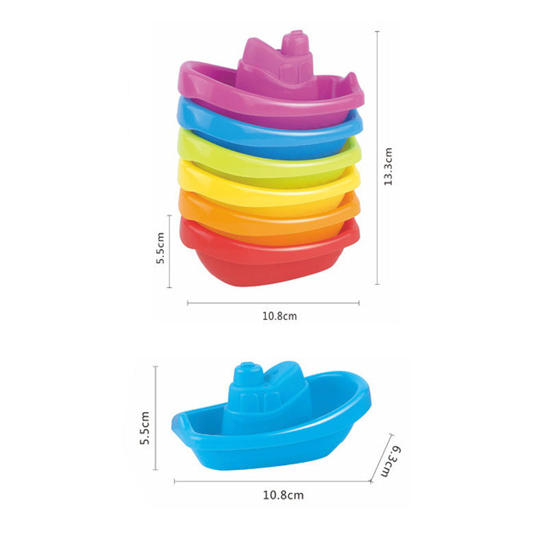 Children's Intelligence Toys Small Boat Stacked With Layers Of Hourglass