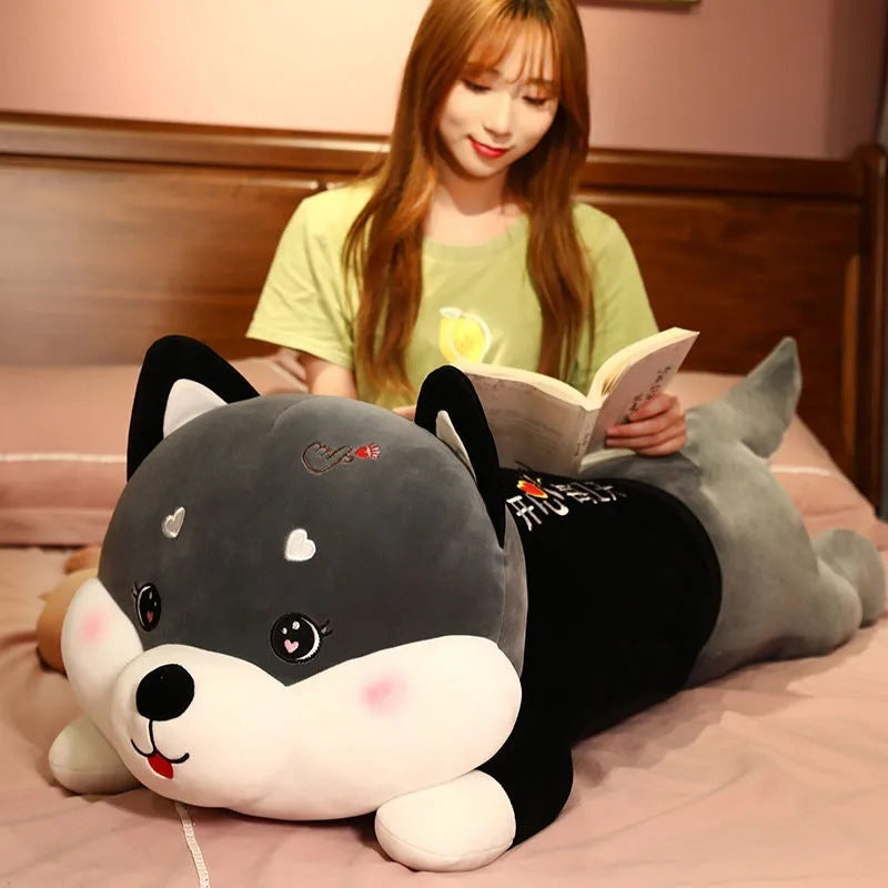 Cute Lying Husky Throw Pillow Plush Toys