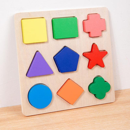 Early Education Wooden Three-dimensional Puzzle Toy Geometric Chopsticks Board