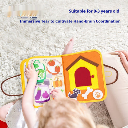 6-month Early Education Toys Tear-proof Velcro Baby Hand Cloth Book