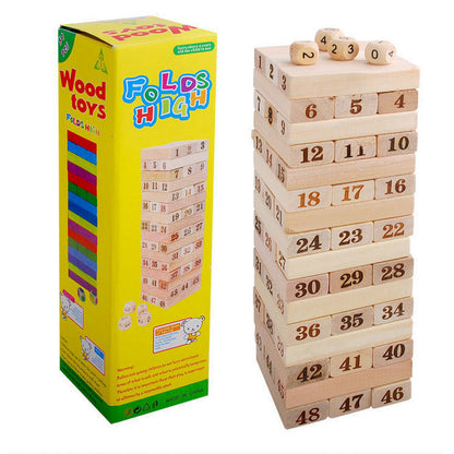 54 Logs Digital Layered Children's Early Education Puzzle Small Size Bricks Pro Creative Jenga Desktop Game