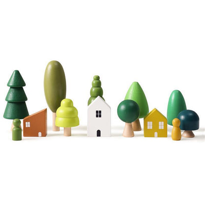 Wooden Forest Tree Stacking Building Blocks Assembling Educational Toys