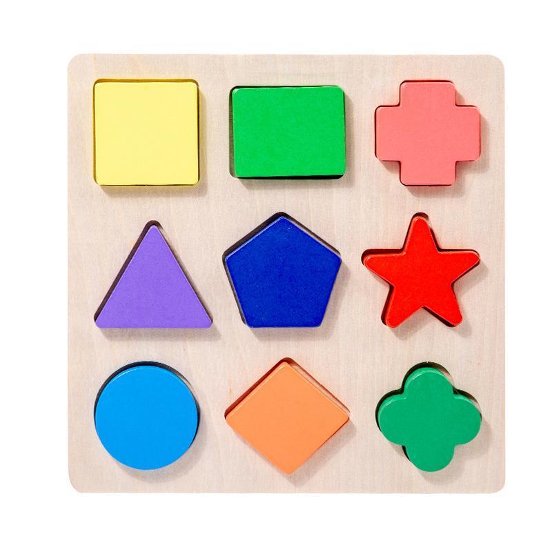 Early Education Wooden Three-dimensional Puzzle Toy Geometric Chopsticks Board