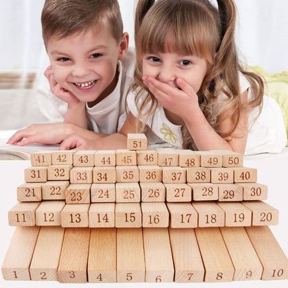 Children's Puzzle Bricks Pro Fun Numerical Jenga Wooden Building Blocks Assembling Table Games Toys