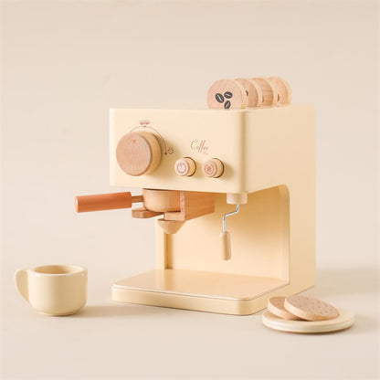 Children's Simulation Coffee Machine Suit Baby Wooden Puzzle Early Educational Building Block Toys