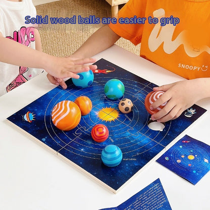 Children's Montessori Early Education Solar System Eight Planets 3D Puzzle Model