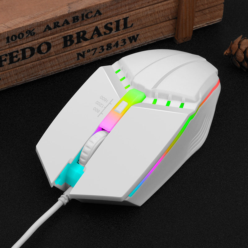 Ratón USB con cable y luz para juegos competitivos de ordenador