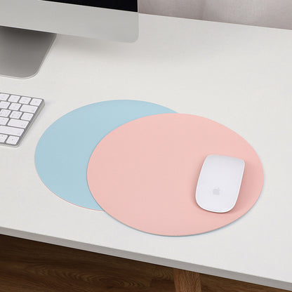 Tapis de souris rond double face de couleur unie antidérapant pour jeu de bureau