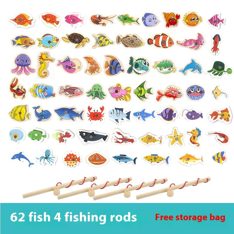 Special Wooden Magnetic Fish Baby And Child Hands-on Parent-child Game Kindergarten Fishing Toys