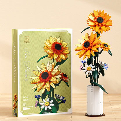 Creative SUNFLOWER Decoration Small Particles Assembled Building Block Toys