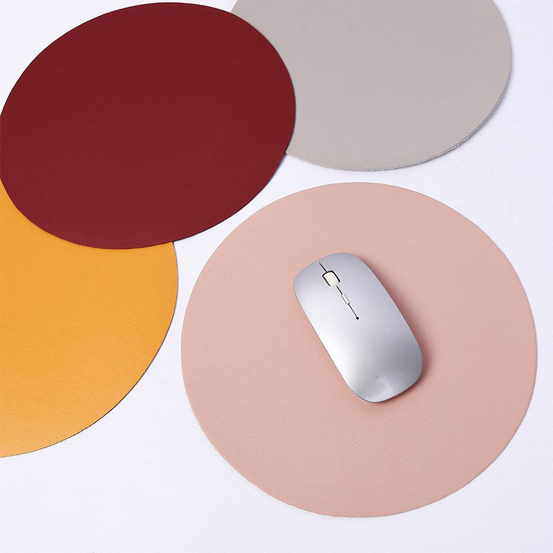 Tapis de souris rond double face de couleur unie antidérapant pour jeu de bureau