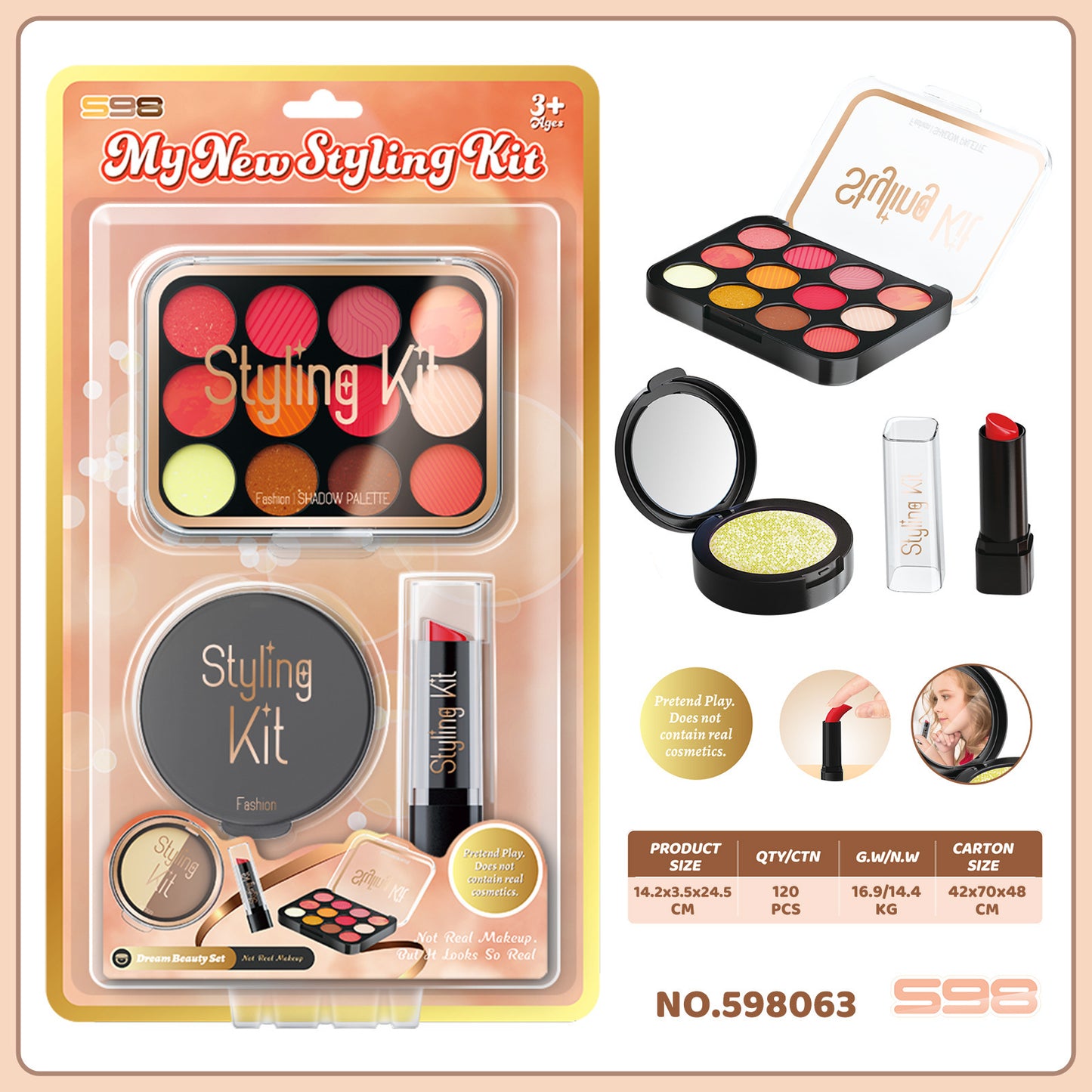 Children's Play House Simulation Makeup Toys Cannot Be Smeared