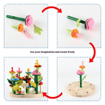 Wooden Children's Inserting Garden Assembled Building Block Toys