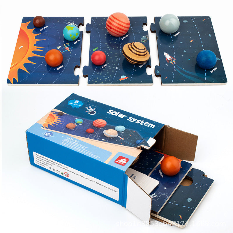 Children's Solar System Eight Planets Cognitive 3D Three-dimensional Puzzle Toy