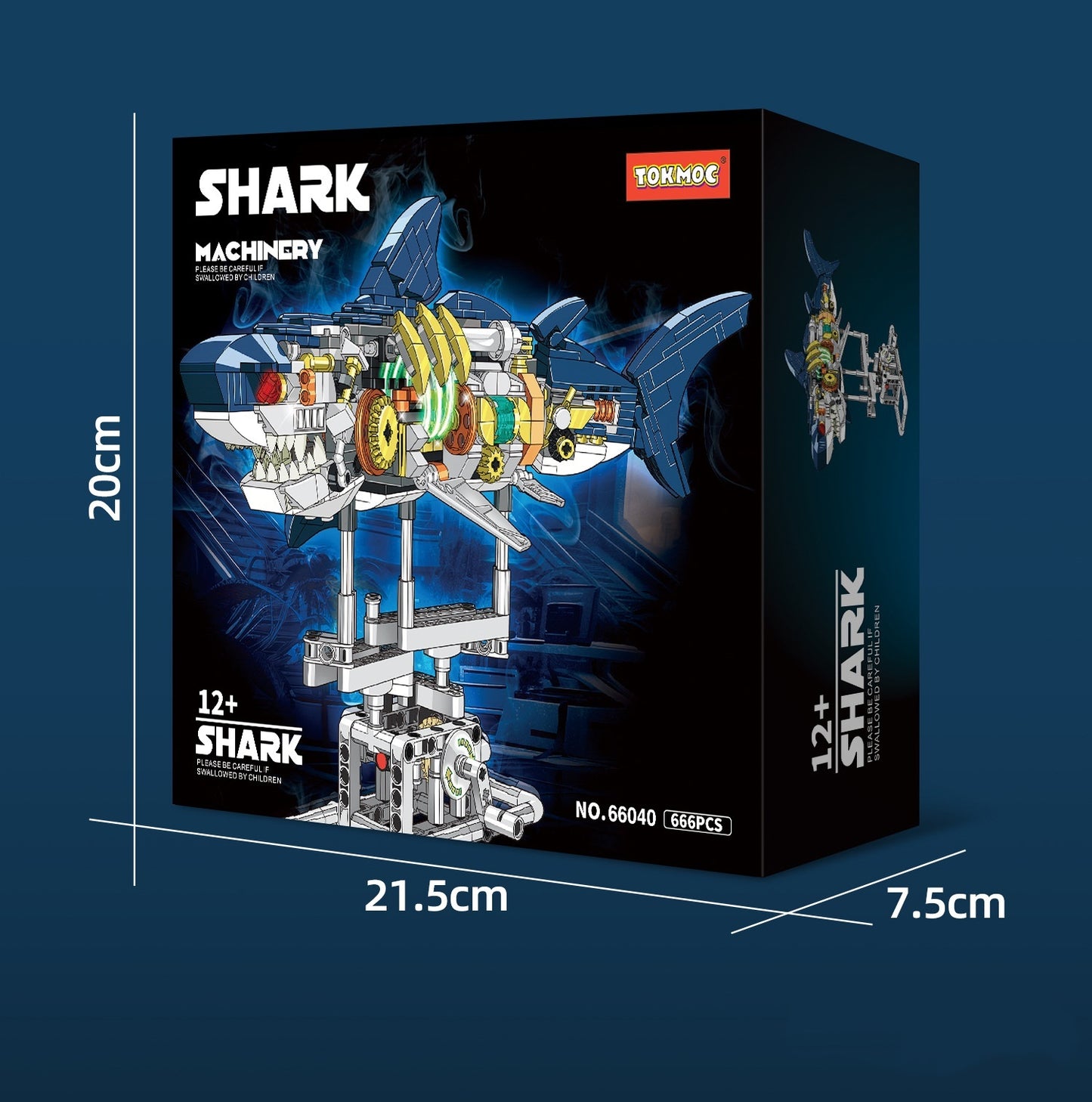 Small Particle Building Blocks Mechanical Shark Assembling Toys