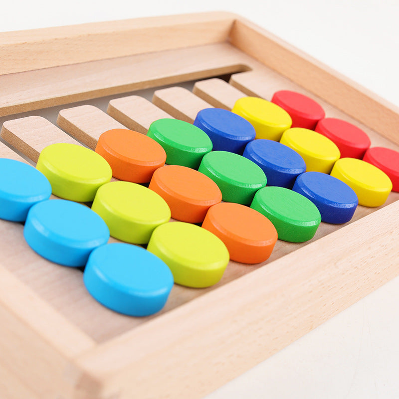 Jeux en bois à sept couleurs pour la petite enfance, jouets éducatifs pour la pensée logique