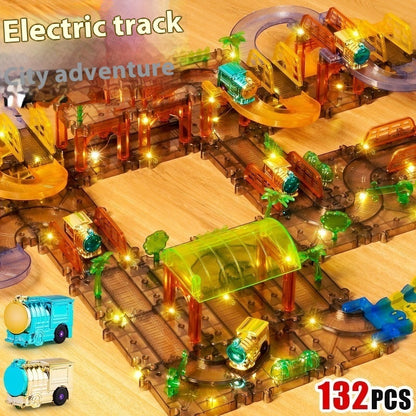 Puzzle de train électrique transparent à assembler soi-même