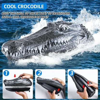 Simulated Crocodile Head Remote-control Ship Children's Water Ship Model Toys Boy Spoof