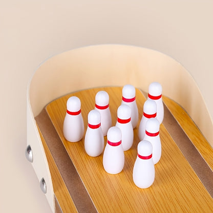 Ensemble de mini-jeu de bowling de table - Plateau de table en bois Mini Arcade Bureau Petite allée de bowling Bureau Gadgets anti-stress Petits jouets pour les doigts Cadeaux amusants pour hommesFemmes Enfants Adolescents Garçons