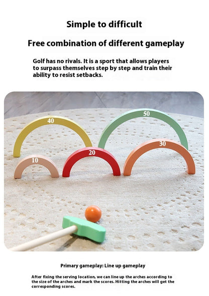 Mini-golf Suit Jouets interactifs en bois pour parents et enfants